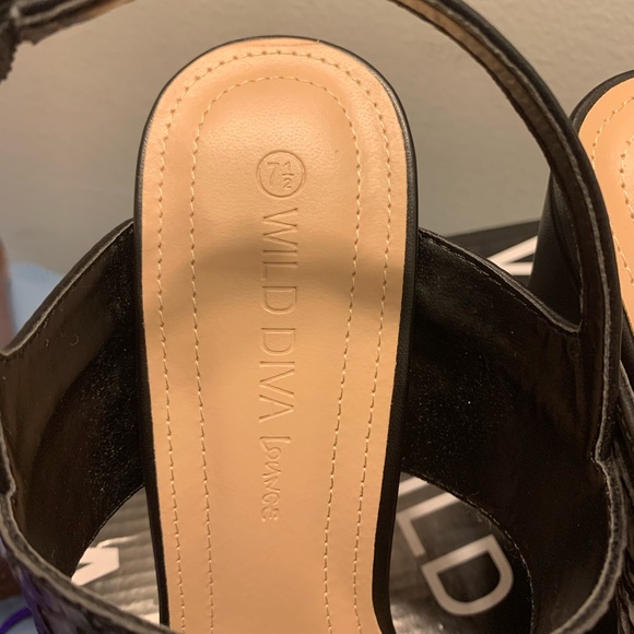❌SOLD🌺Wild Diva Lounge Morrin Black Slingback Sandal - Picture 7 of 8